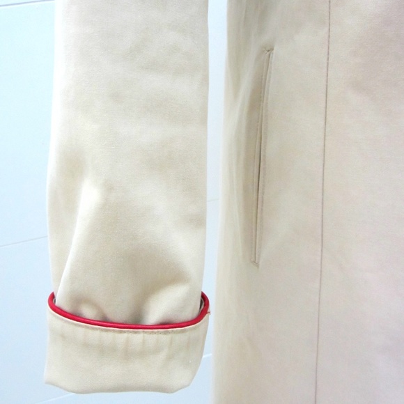 Coach Red Leather Trench Coat Sz S - Picture 5 of 11